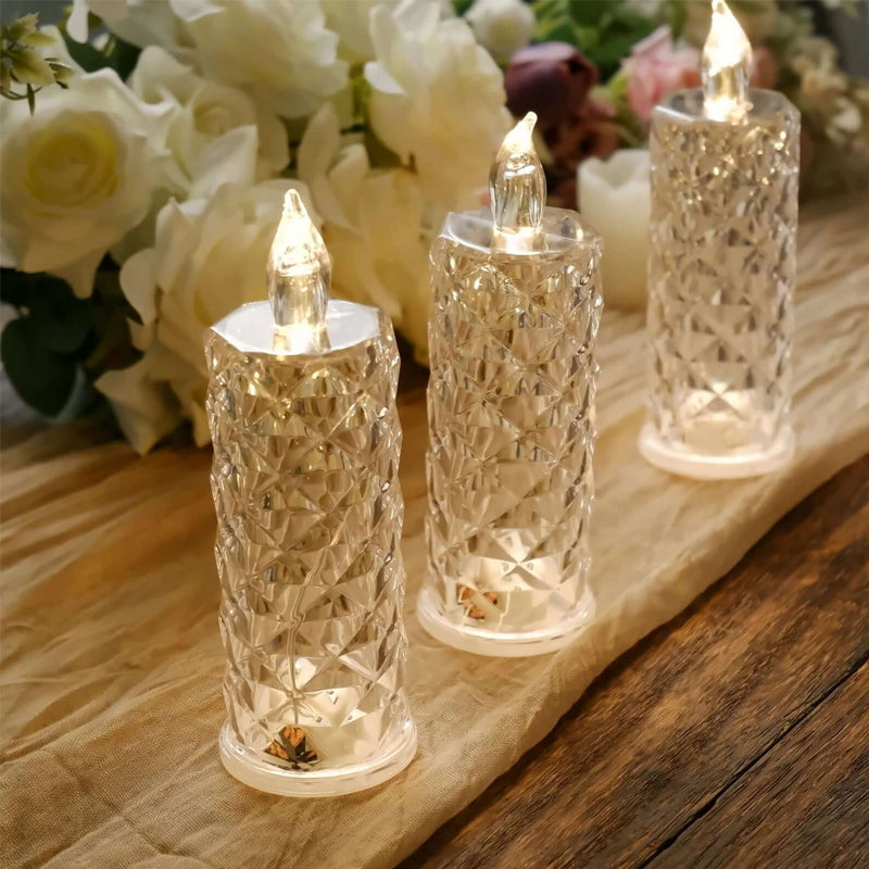 ✨ Crystal Rose Candle Light – Romantisk glød uden rod