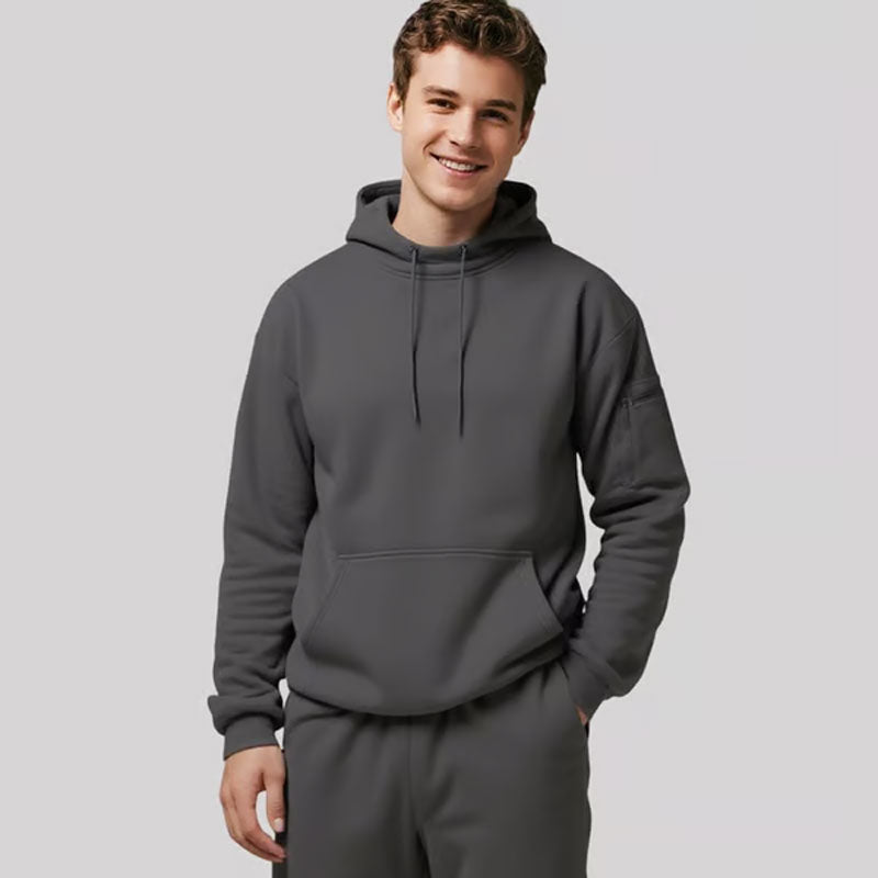 🔥SIDSTE DAGS UDSALG - 50% RABAT🎁Efterår/vinter Ny ensfarvet pullover-hoodie - indbygget øjenmaske