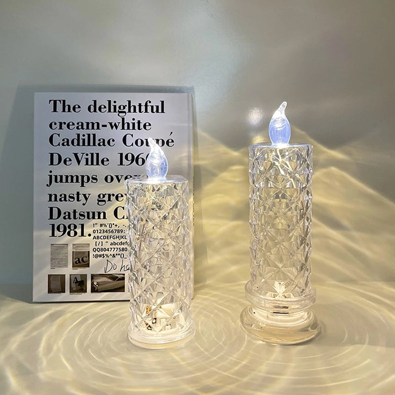✨ Crystal Rose Candle Light – Romantisk glød uden rod