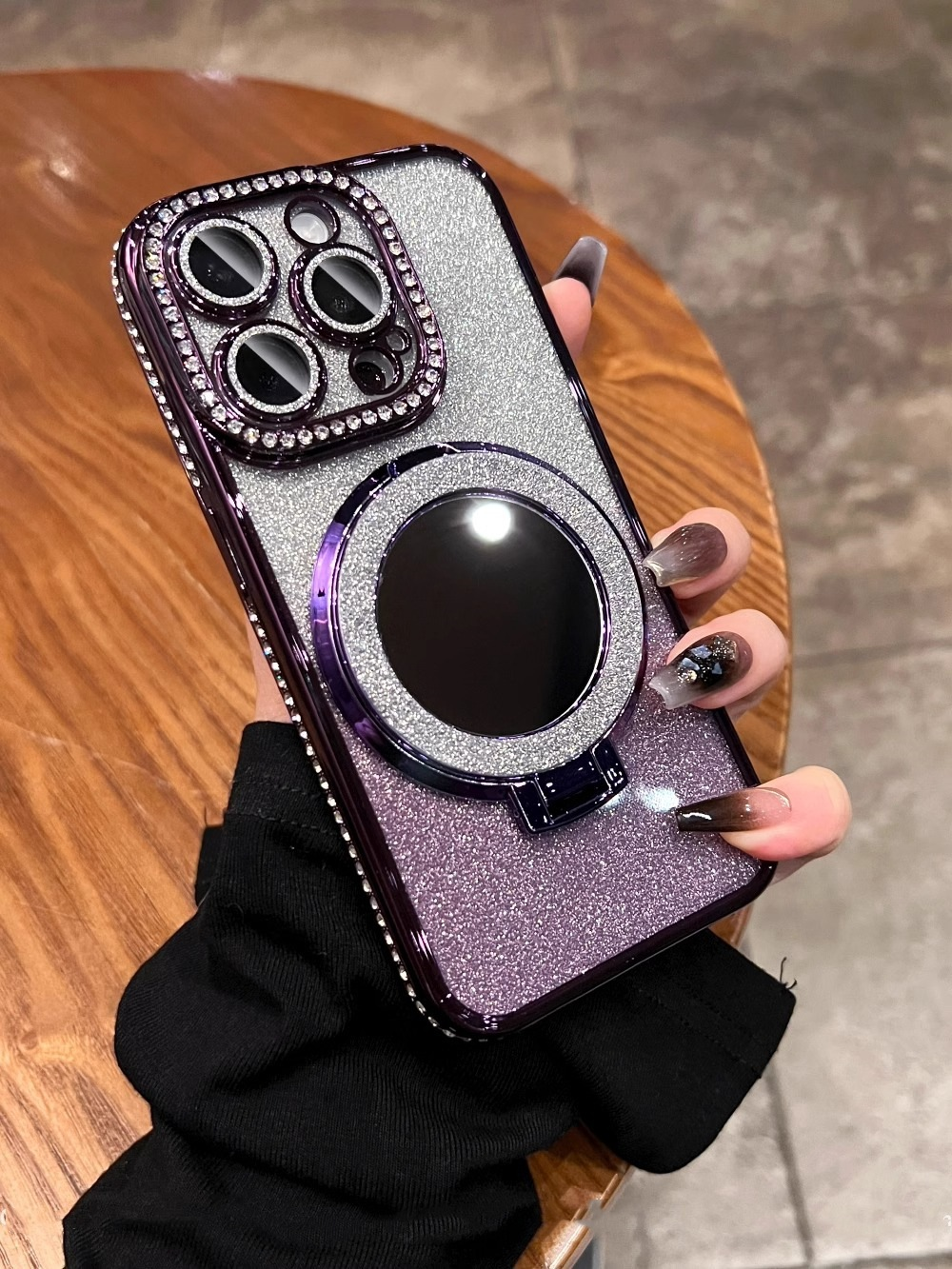 đ˛â¨Gradient Glitter Holder sminkspegel skyddsfodra