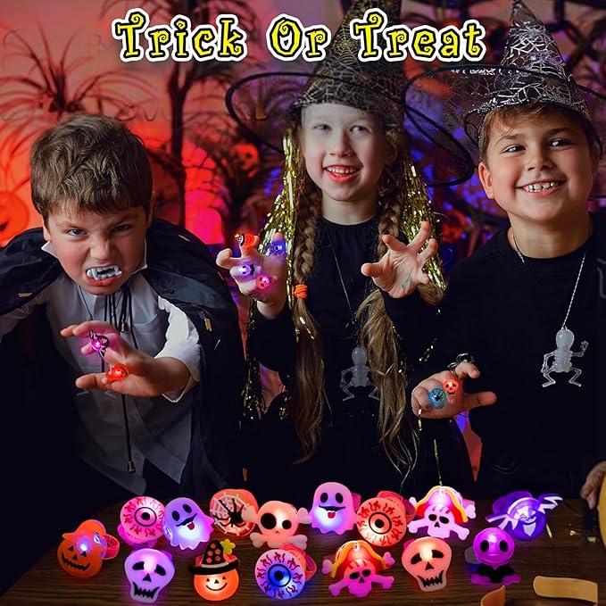 Led-Lys Halloween-Lysring - Sæt Med 50 Stk.