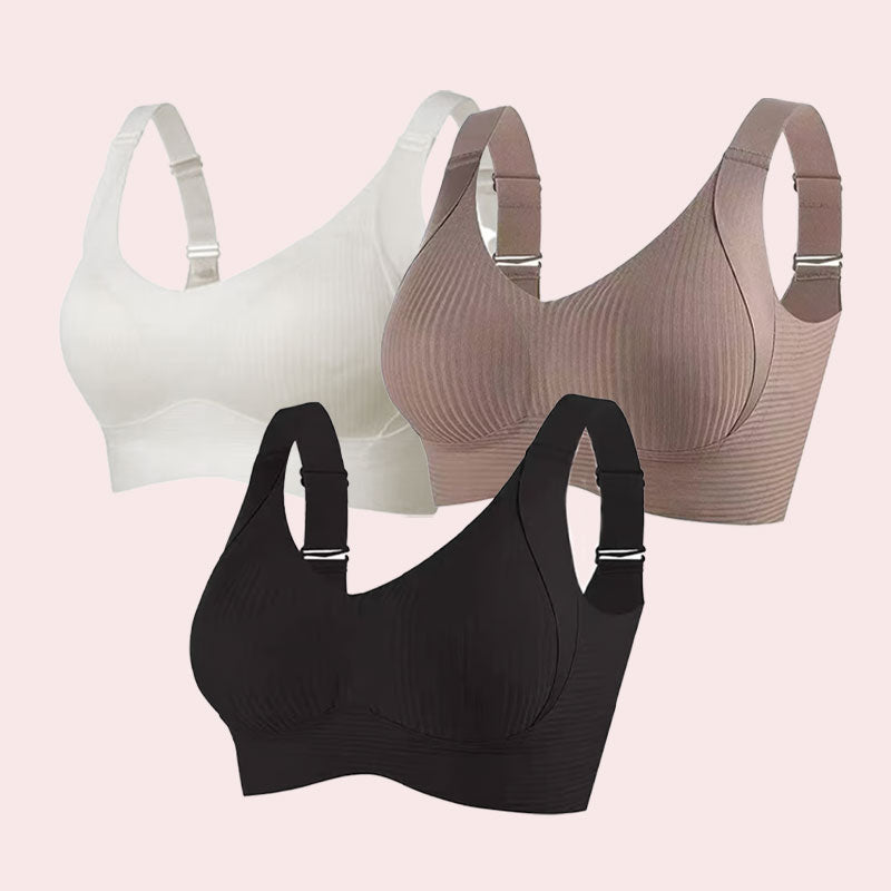 🎁Ribbad push-up-bh med justerbara byglar för kvinnor/ 🎁Women's Ribbed Push Up Adjustable Wireless Bra