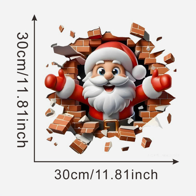 🚨 Köp 2 – Fri frakt⚡3D Tomten Släde Väggklistermärke