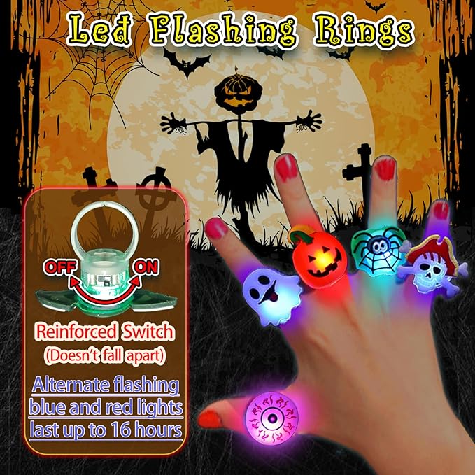 Led-Lys Halloween-Lysring - Sæt Med 50 Stk.