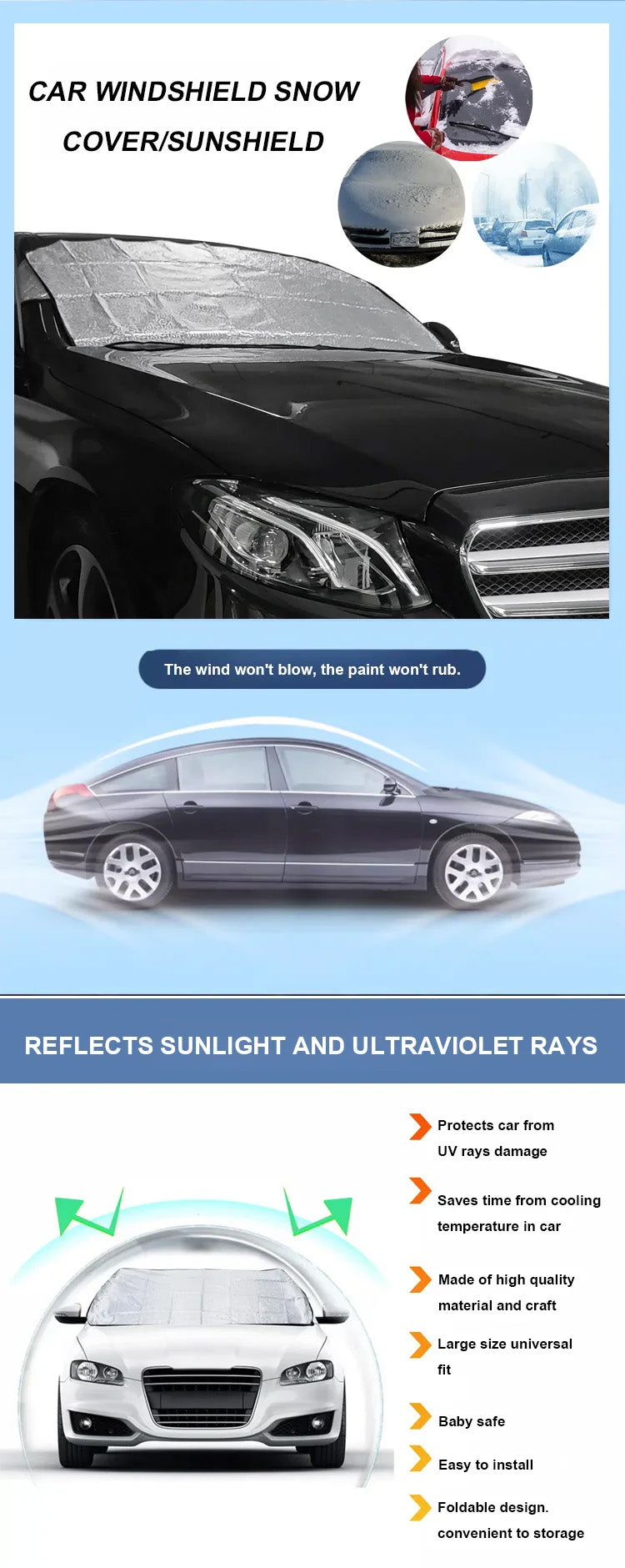 Magnetisk snöskyddspresenning för bil