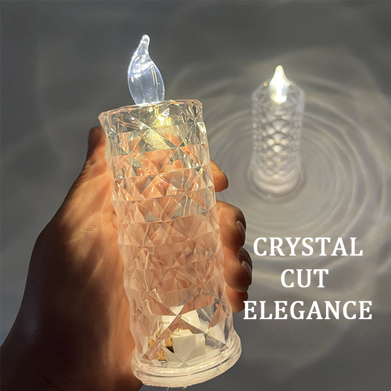 ✨ Crystal Rose Candle Light – Romantisk glød uden rod