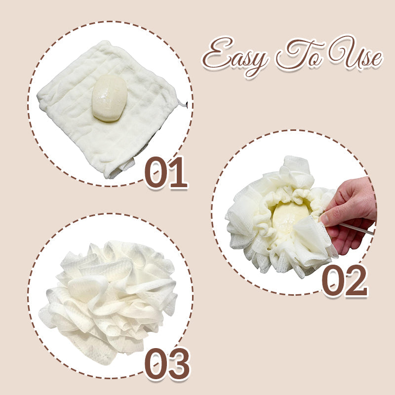 Creme Loufee-2-I-1 Bade-Loofah-Svamp