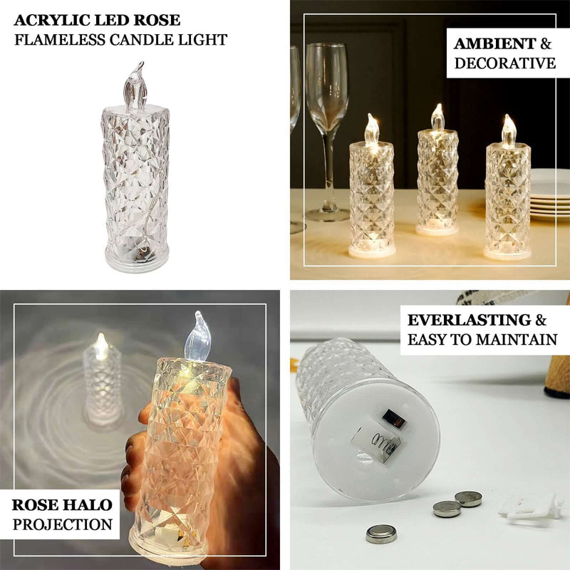 ✨ Crystal Rose Candle Light – Romantisk glød uden rod