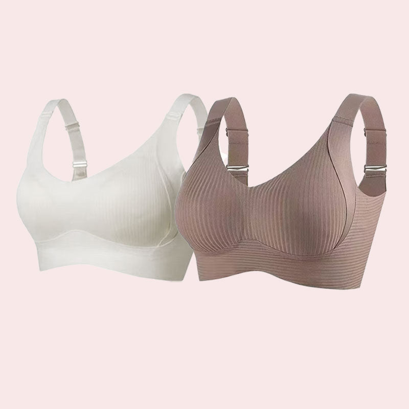🎁Ribbad push-up-bh med justerbara byglar för kvinnor/ 🎁Women's Ribbed Push Up Adjustable Wireless Bra