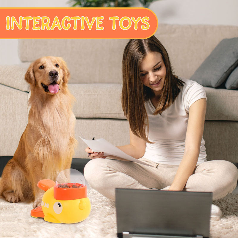 Liten gul anka automatisk matare