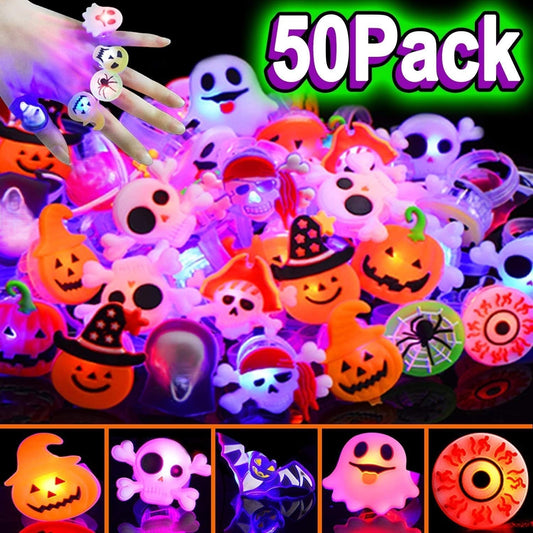 Led-Lys Halloween-Lysring - Sæt Med 50 Stk.