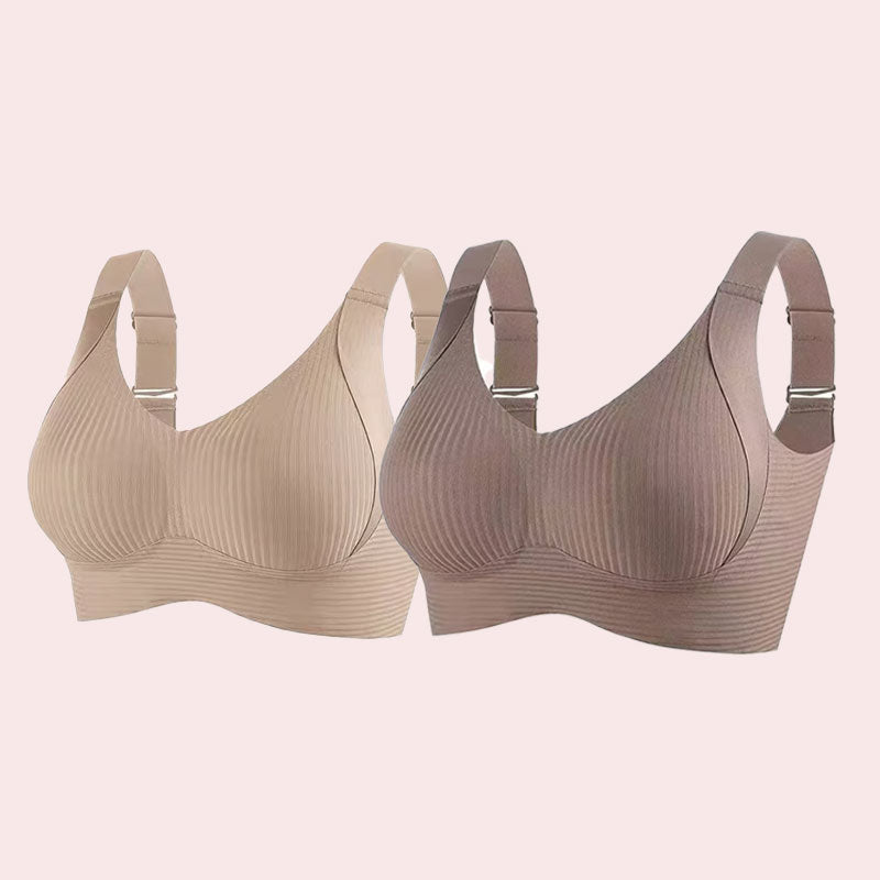 🎁Ribbad push-up-bh med justerbara byglar för kvinnor/ 🎁Women's Ribbed Push Up Adjustable Wireless Bra