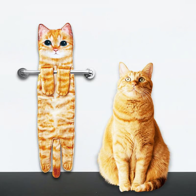 ✨😺Söt katt-handduk🐾