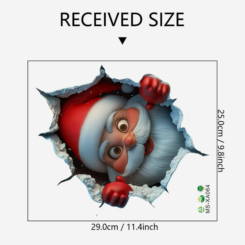 🚨 Köp 2 – Fri frakt⚡3D Tomten Släde Väggklistermärke