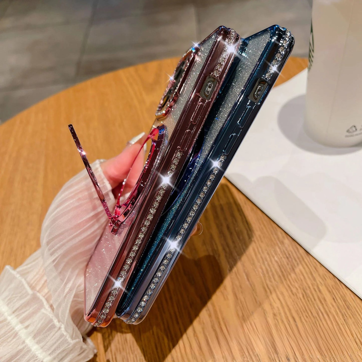 📲✨Gradient Glitter Holder sminkspegel skyddsfodra