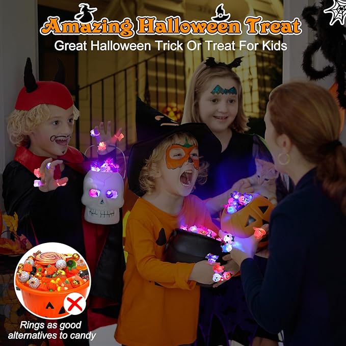 Led-Lys Halloween-Lysring - Sæt Med 50 Stk.