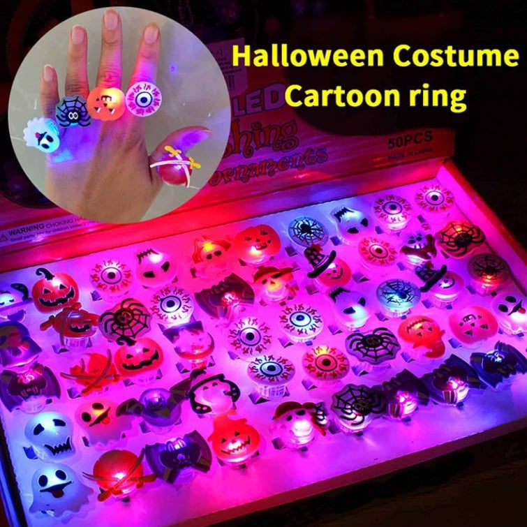 Led-Lys Halloween-Lysring - Sæt Med 50 Stk.