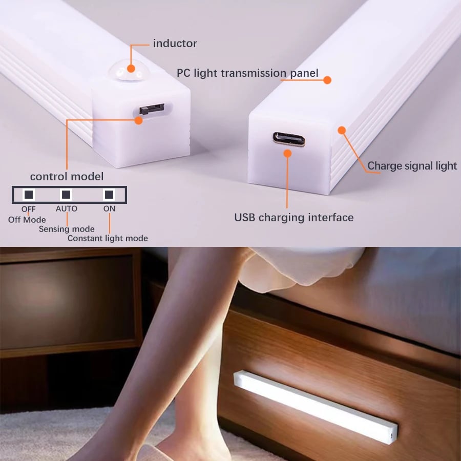🔥Punch-fri Smart Sensor magnetiske genopladelige LED-lys