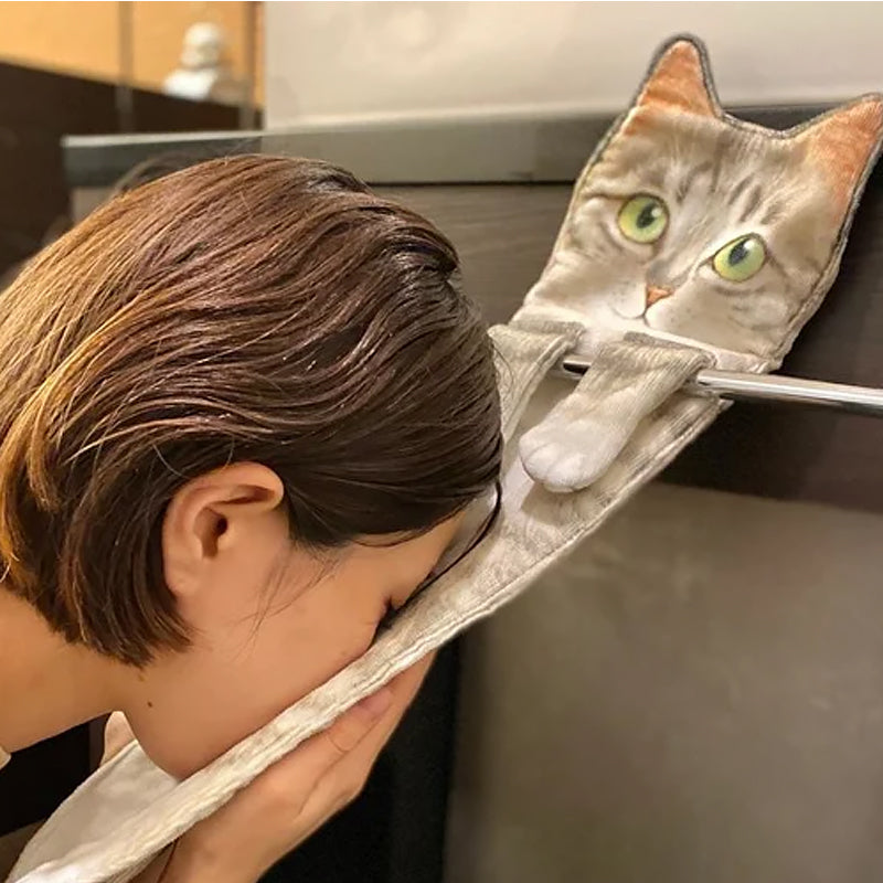 ✨😺Söt katt-handduk🐾